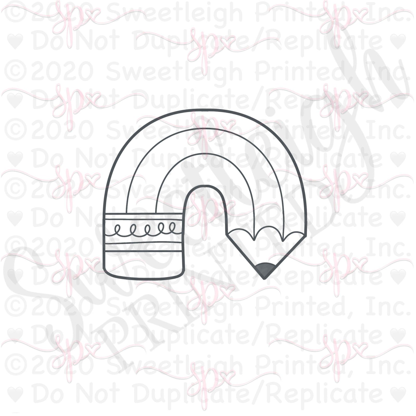 Pencil Rainbow Cookie Cutter - Sweetleigh 