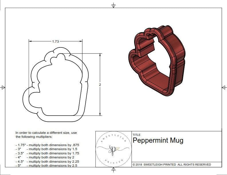 Peppermint Mug Cookie Cutter - Sweetleigh 
