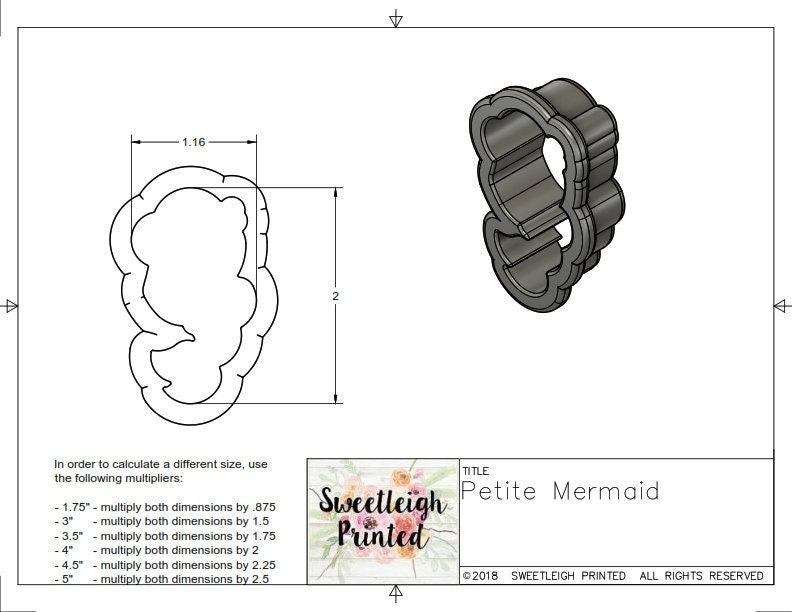Petite Mermaid Cookie Cutter - Sweetleigh 