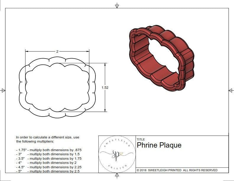 Phrine Plaque Cookie Cutter - Sweetleigh 