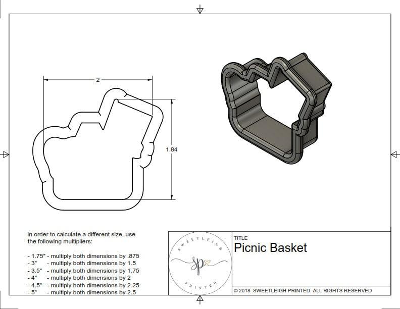 Picnic Basket Cookie Cutter - Sweetleigh 