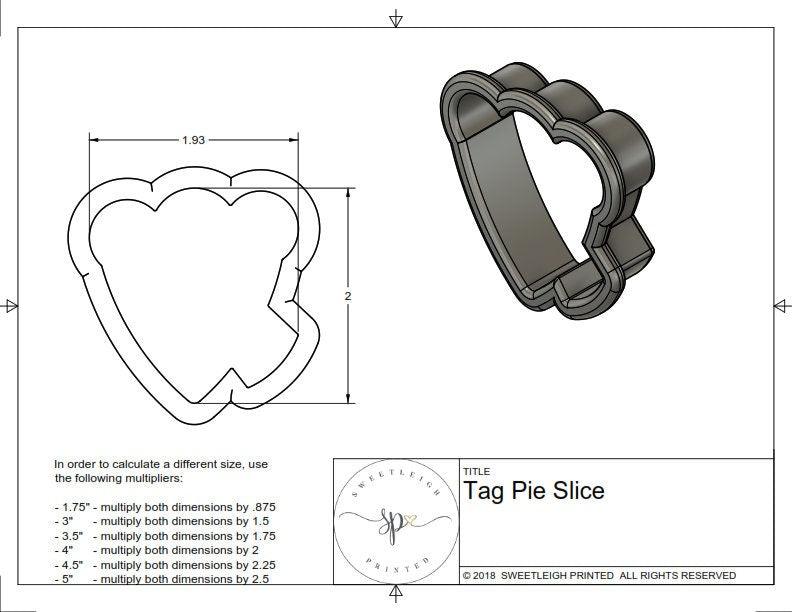 Pie Slice with Tag Cookie Cutter - Sweetleigh 
