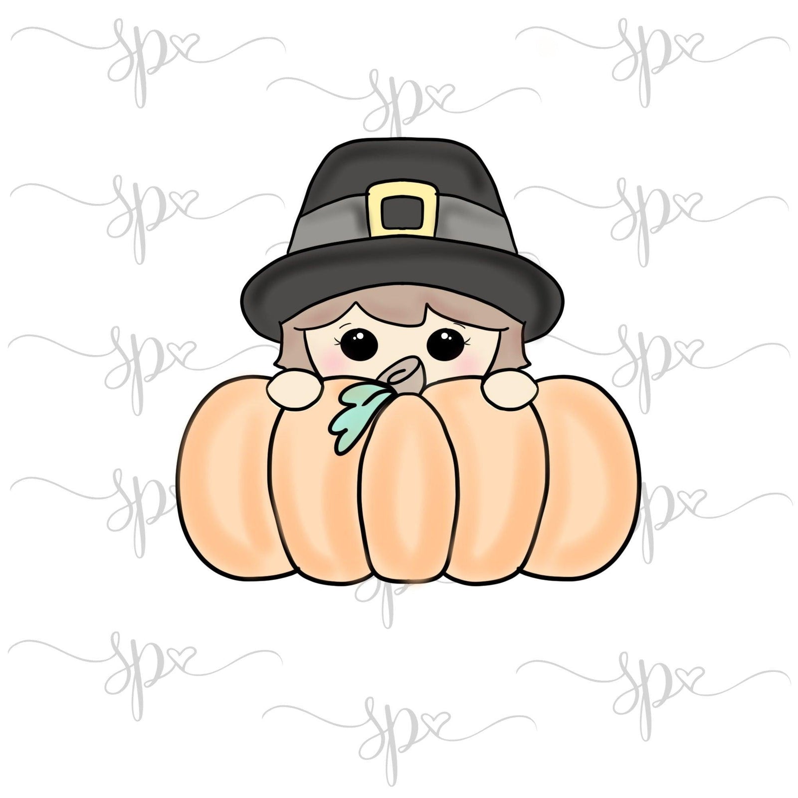 Pilgrim Boy Pumpkin Plaque Cookie Cutter - Sweetleigh 