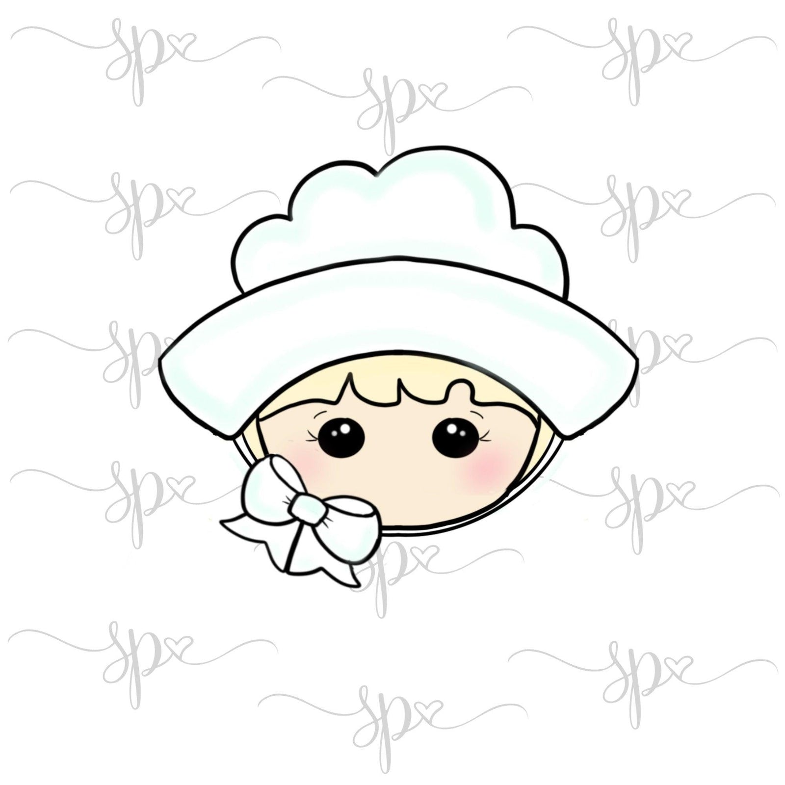 Pilgrim Girl Face Cookie Cutter - Sweetleigh 