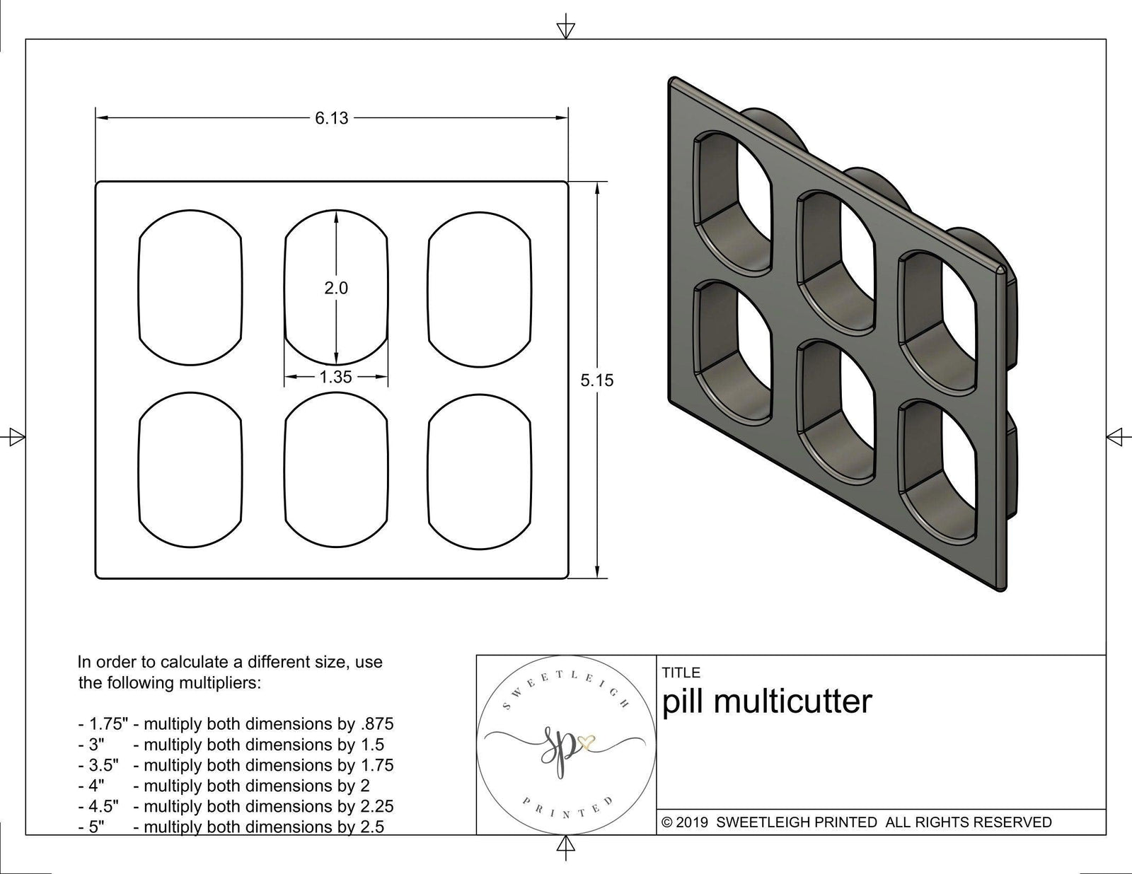 Pill Multi Cutter Cookie Cutter - Sweetleigh 