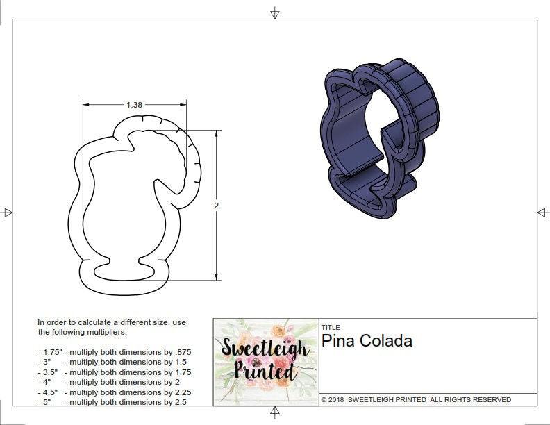 Pina Colada Cookie Cutter - Sweetleigh 