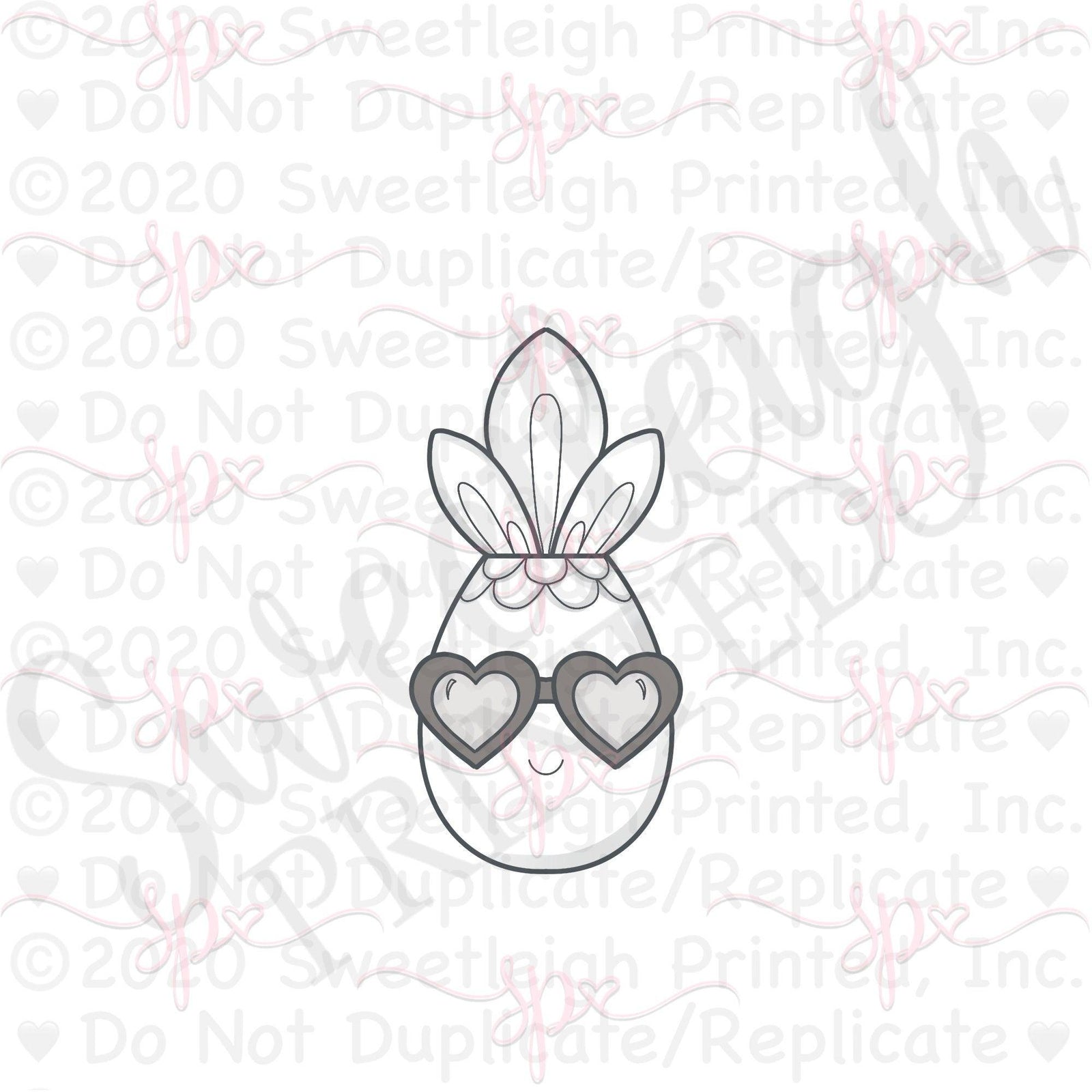 Pineapple w/ Sunnies Cookie Cutter - Sweetleigh 