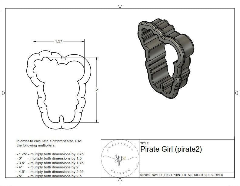 Pirate Girl Cookie Cutter - Sweetleigh 