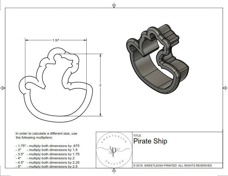 Pirate Ship Cookie Cutter - Sweetleigh 