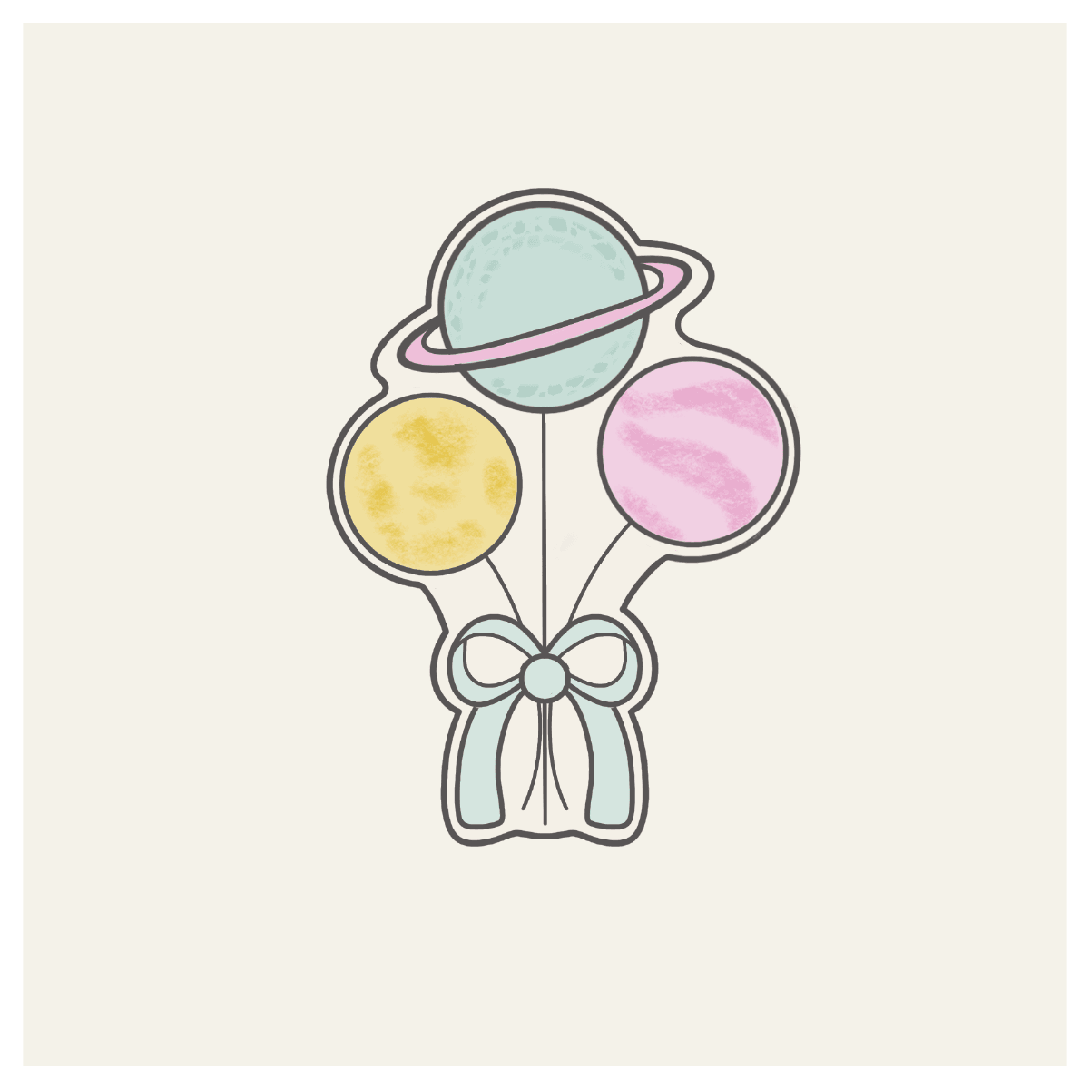 Planet Balloon Bunch Cookie Cutter - Sweetleigh 