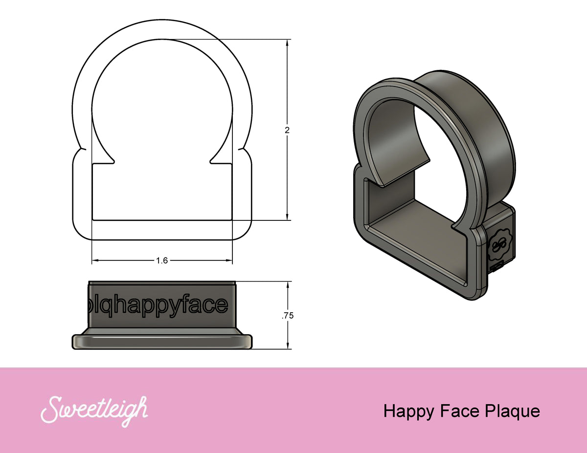 Happy Face Plaque Cookie Cutter