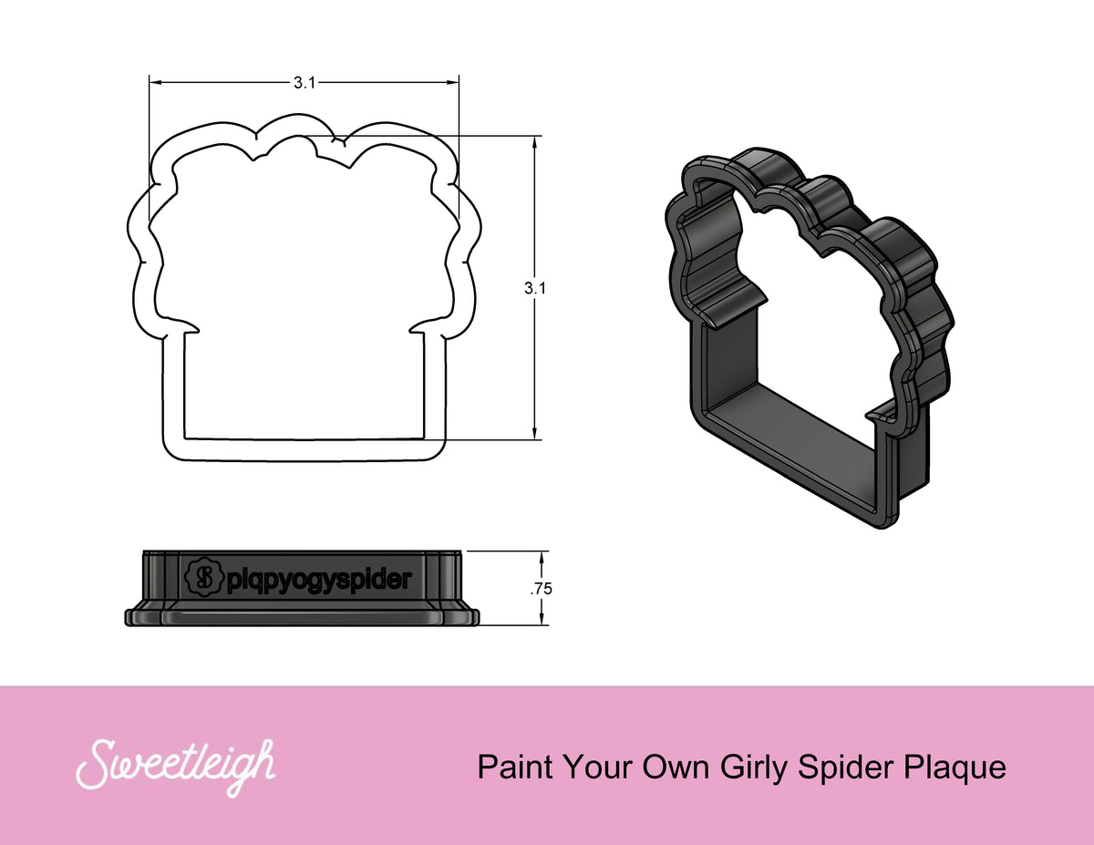 Paint Your Own Girly Spider Plaque Cookie Cutter
