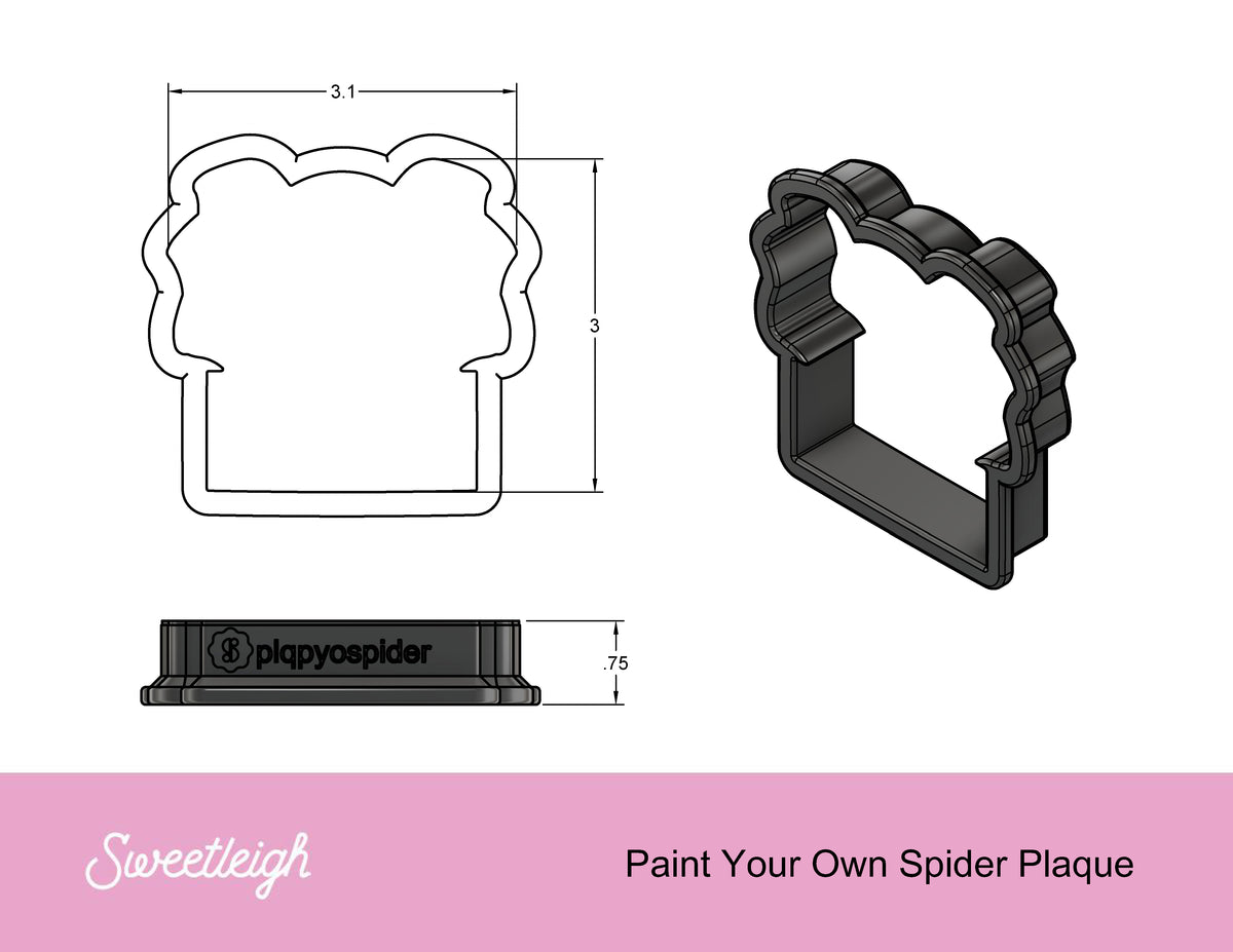 Paint Your Own Spider Plaque Cookie Cutter