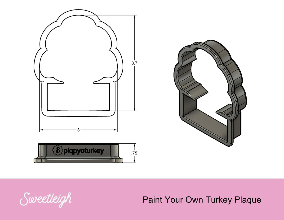 Paint Your Own Turkey Plaque Cookie Cutter