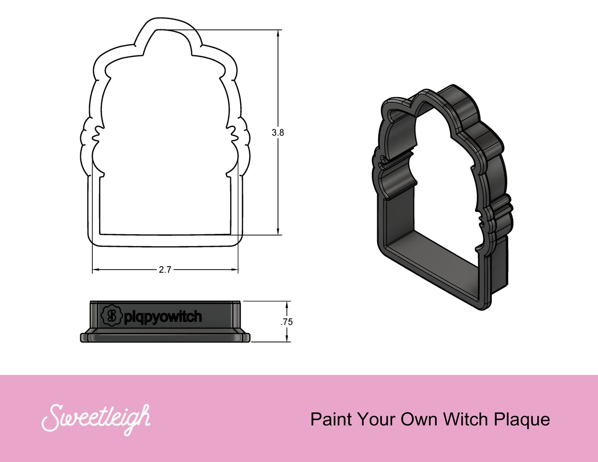 Paint Your Own Witch Plaque Cookie Cutter