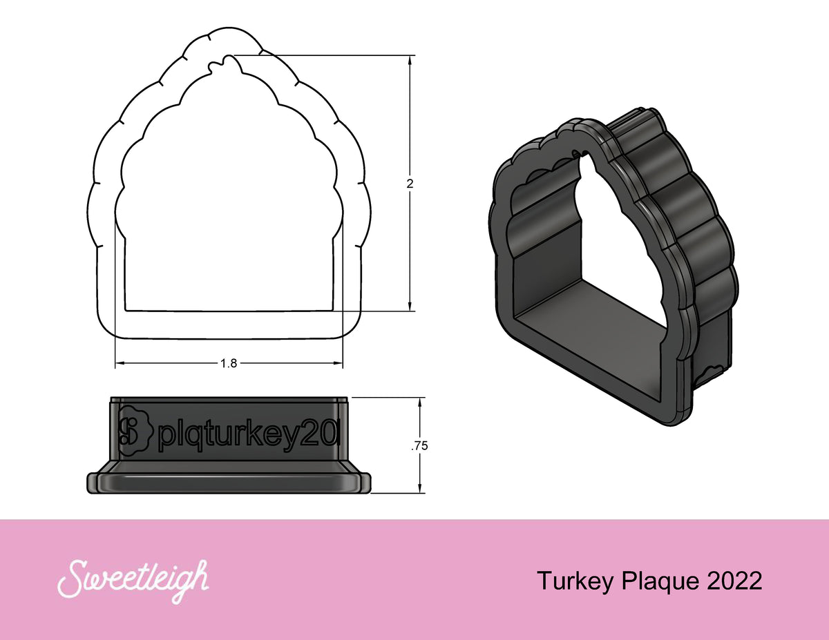 Turkey 2022 Plaque Cookie Cutter