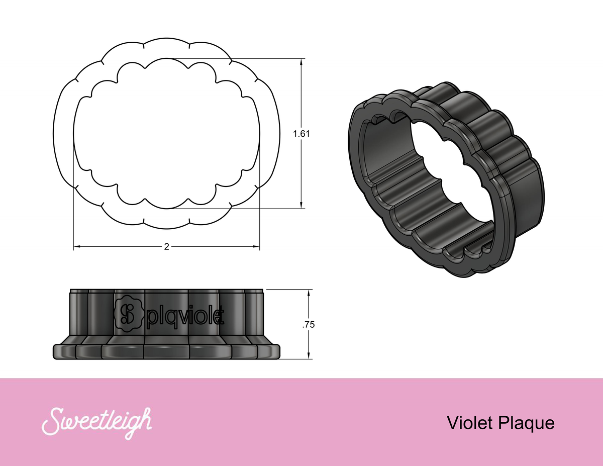 Violet Plaque Cookie Cutter