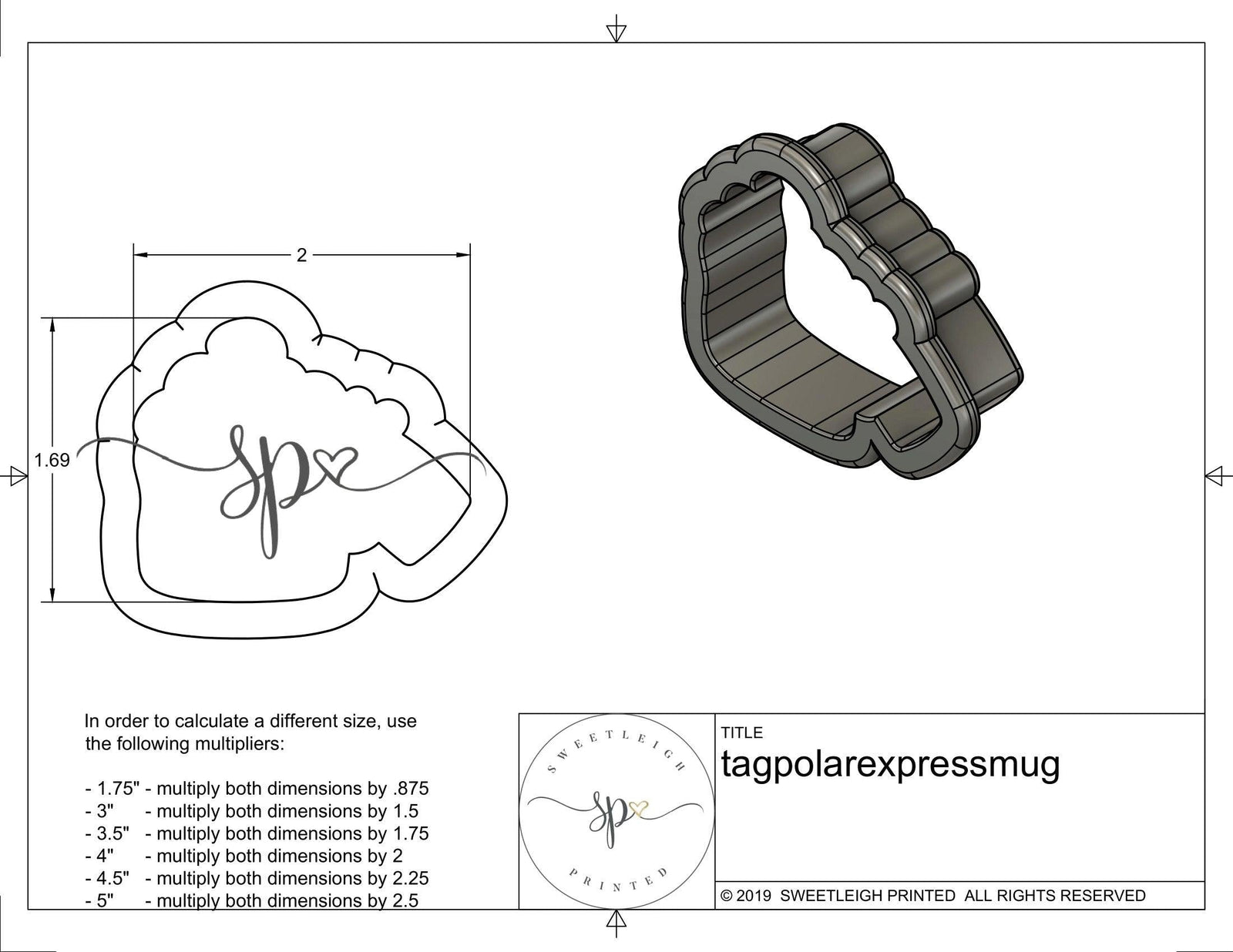 Polar Express Mug with Tag Cookie Cutter - Sweetleigh 