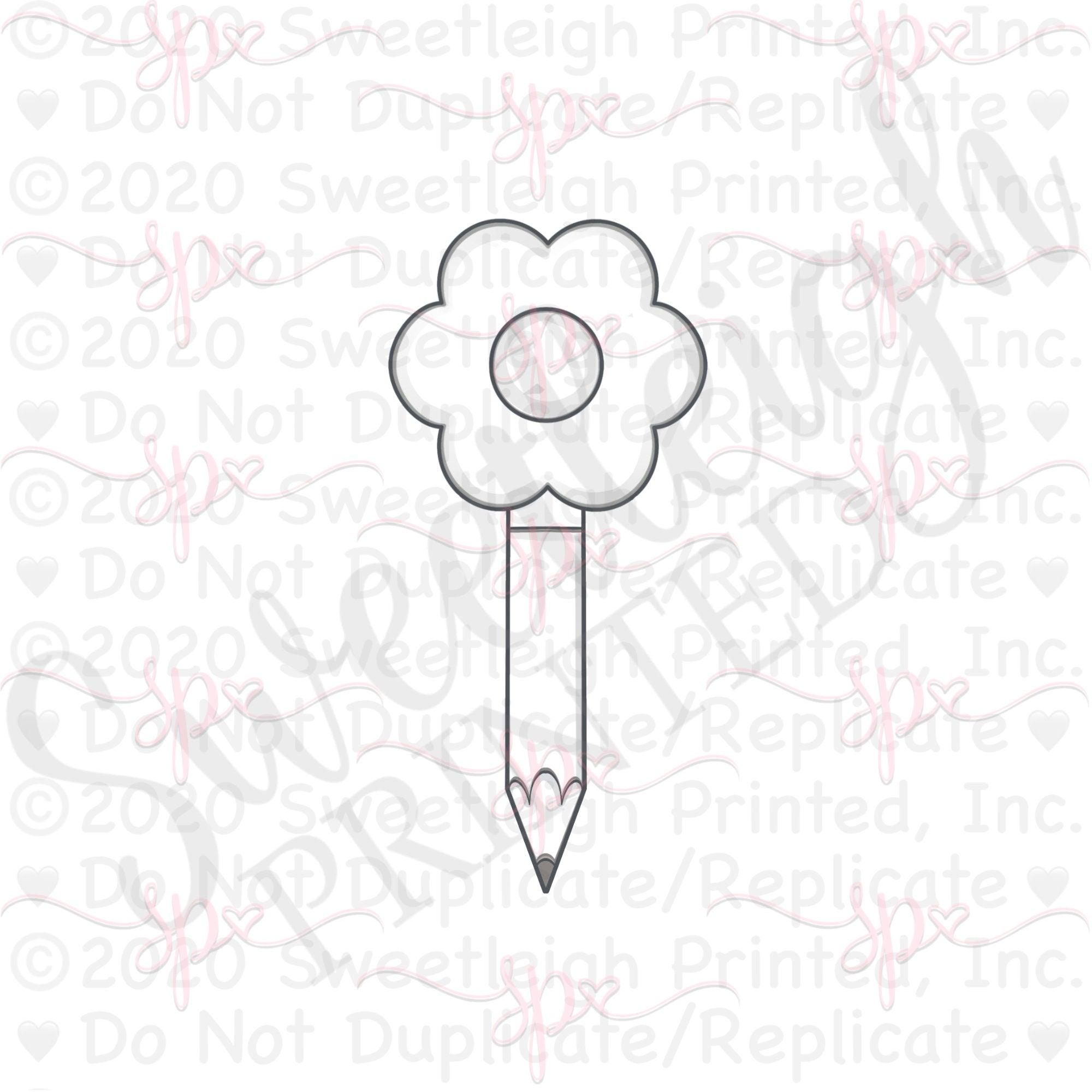 Pom Pom Daisy Pencil Cookie Cutter - Sweetleigh 