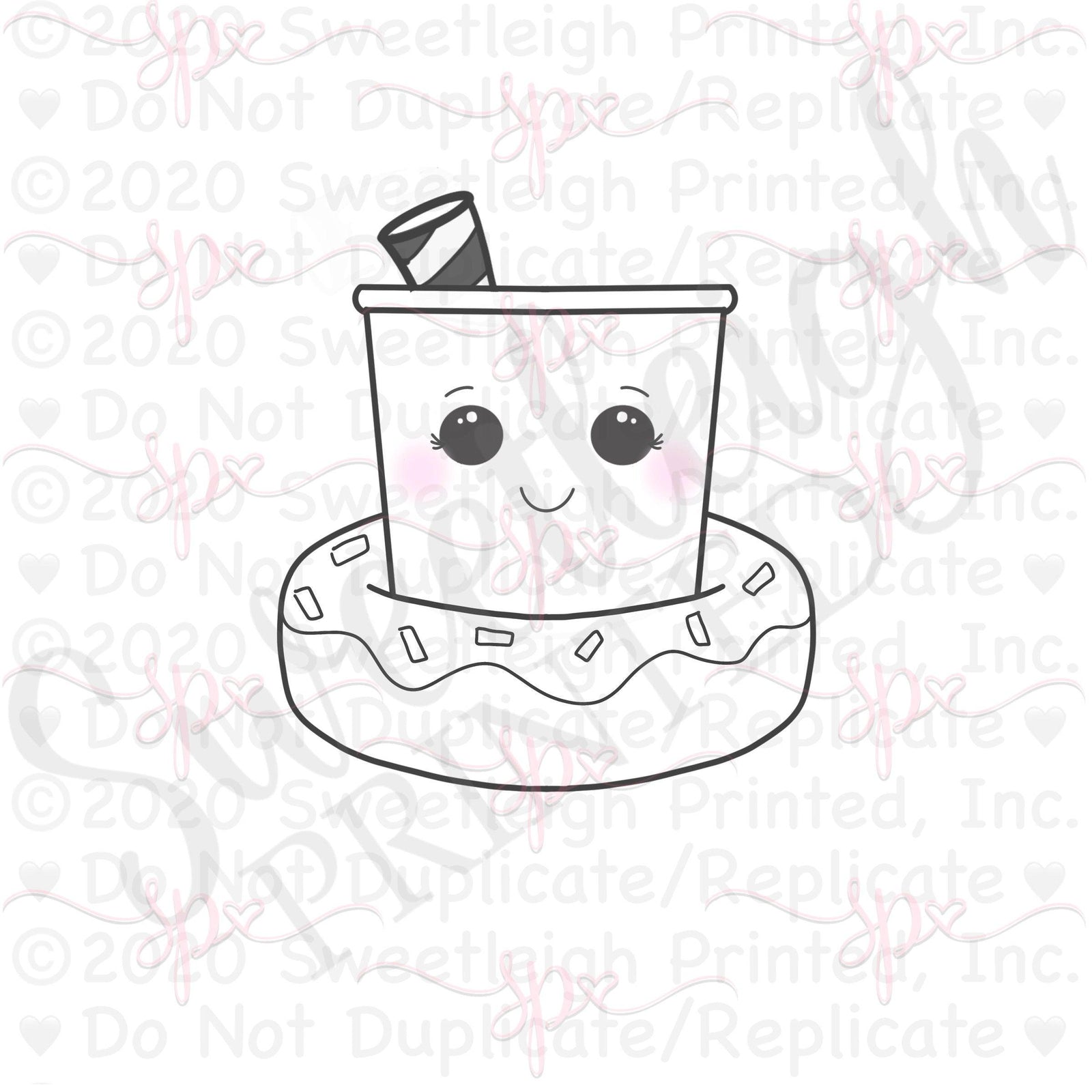 Pool Float with Solo Cup and Straw Cookie Cutter - Sweetleigh 