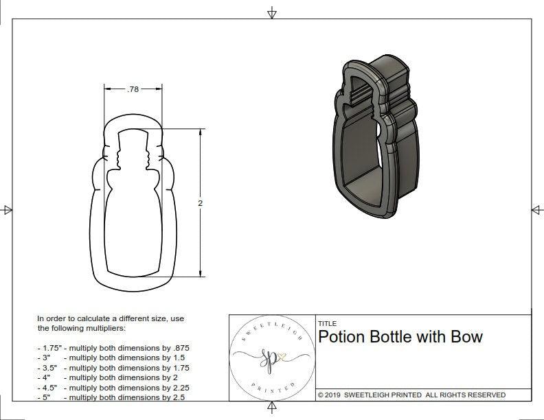 Potion Bottle with Bow Cookie Cutter - Sweetleigh 