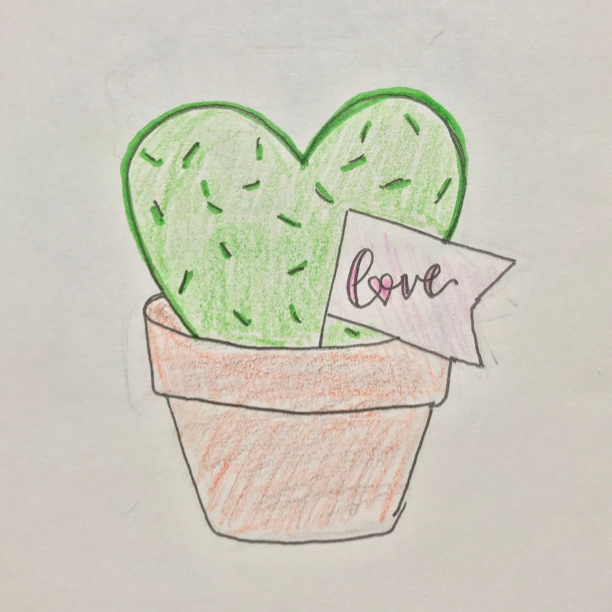 Potted Heart Cactus Cookie Cutter - Sweetleigh 