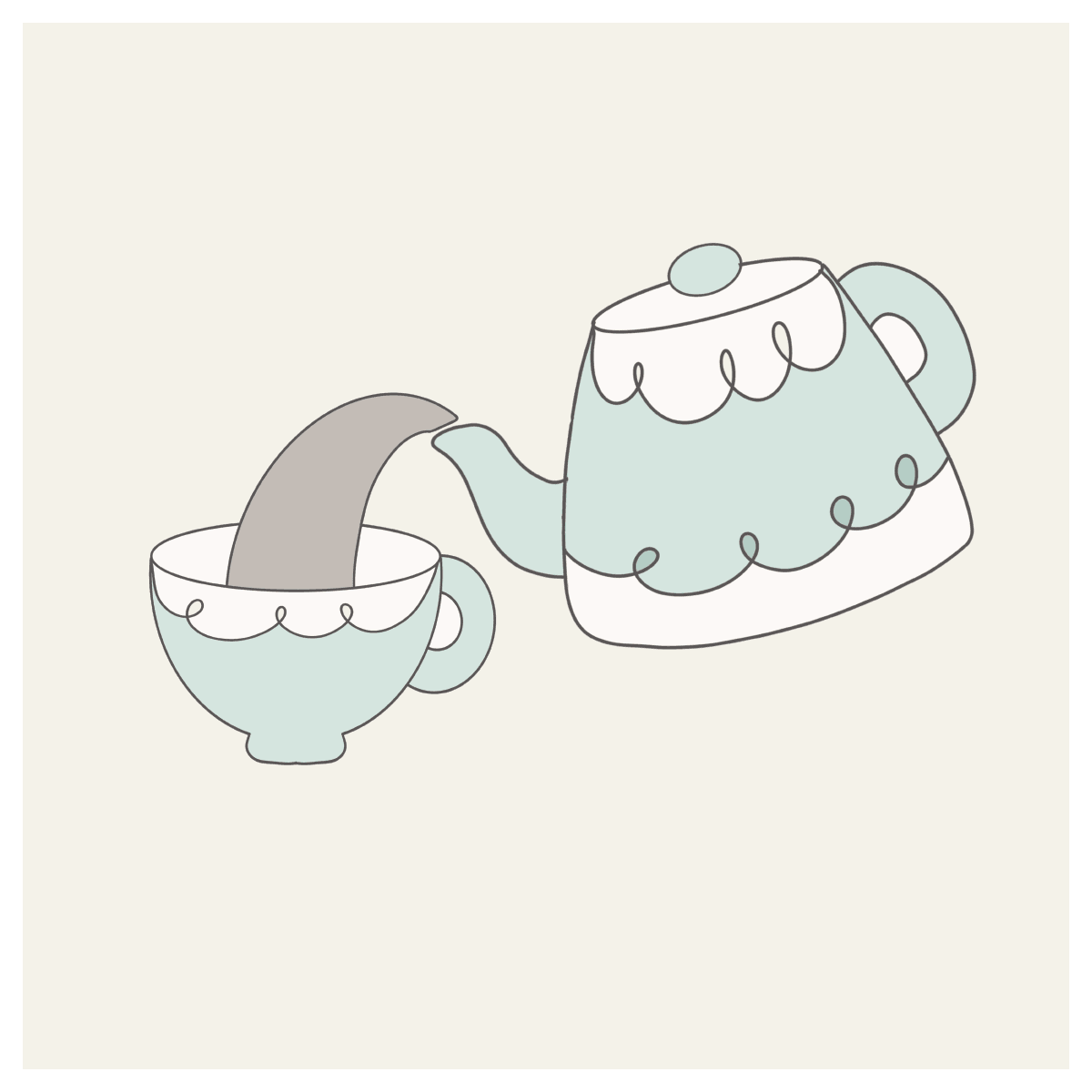 Pouring Tea 2 Piece Cookie Cutter Set - Sweetleigh 