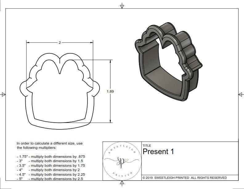 Present 1 Cookie Cutter - Sweetleigh 