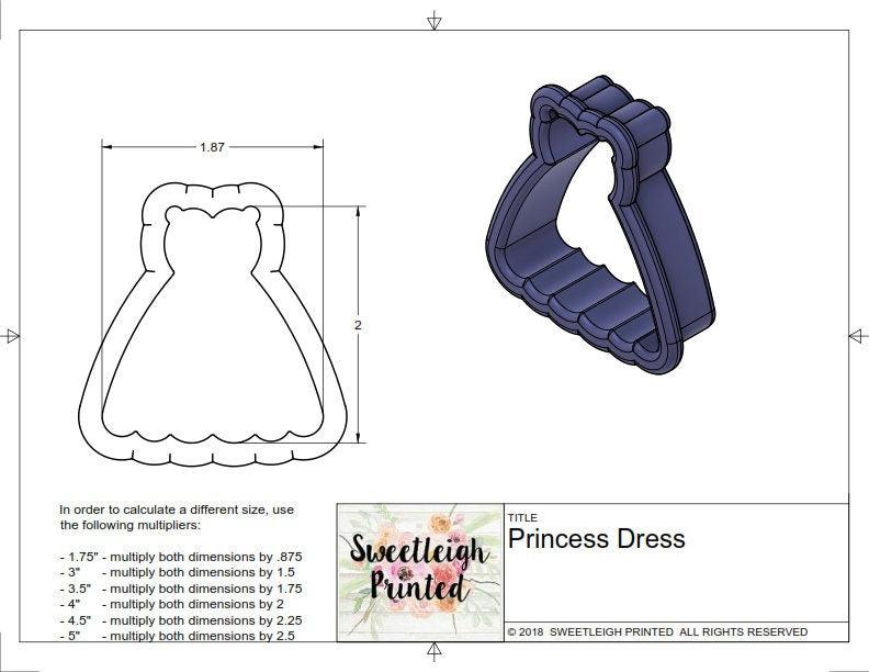 Princess Dress Cookie Cutter - Sweetleigh 