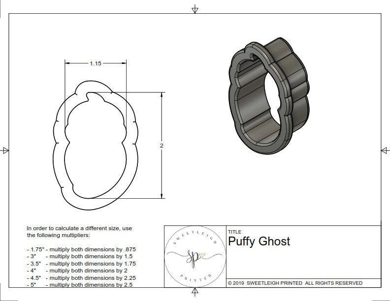 Puffy Ghost Cookie Cutter - Sweetleigh 