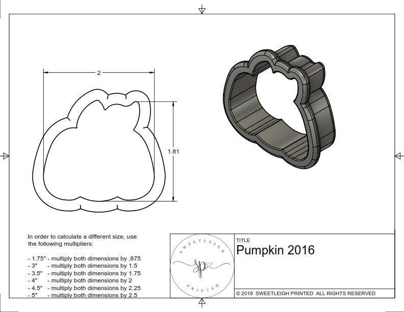 Pumpkin 2016 Cookie Cutter - Sweetleigh 