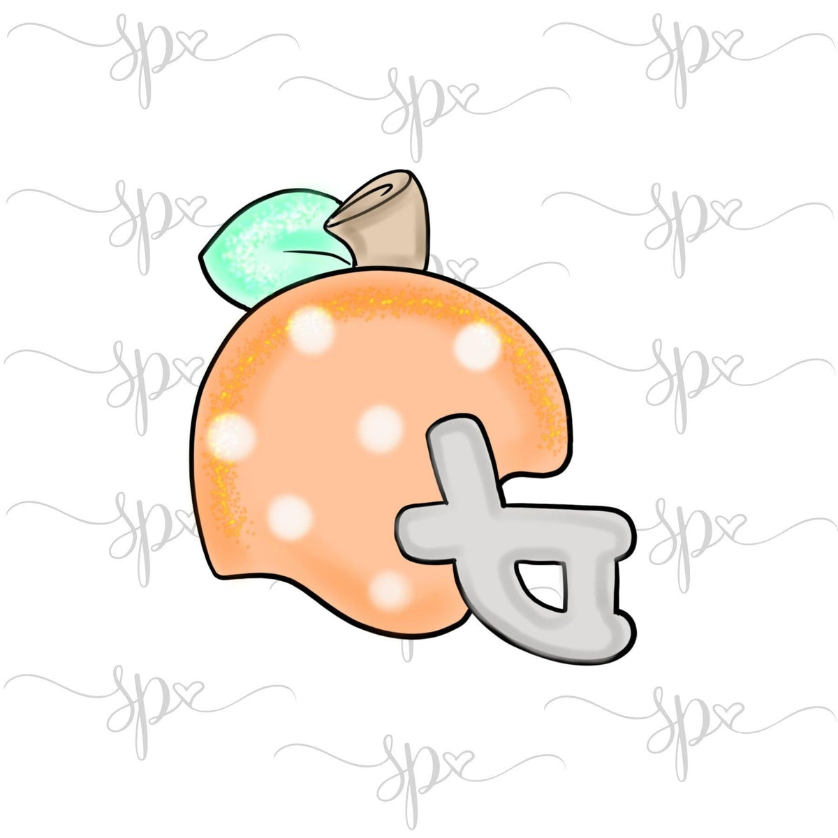Pumpkin Football Helmet Cookie Cutter - Sweetleigh 
