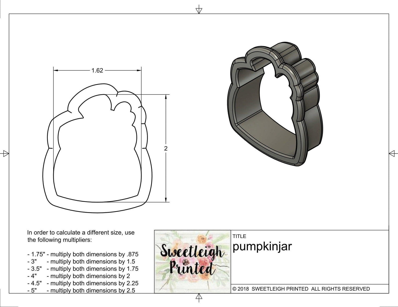 Pumpkin Jar Cookie Cutter - Sweetleigh 