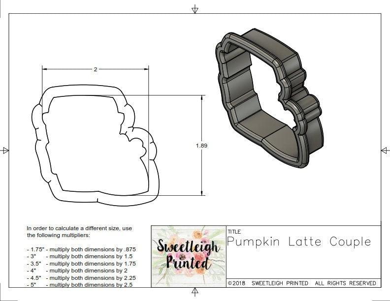 Pumpkin Latte Couple Cookie Cutter - Sweetleigh 