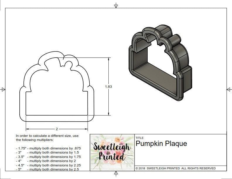 Pumpkin Plaque Cookie Cutter - Sweetleigh 