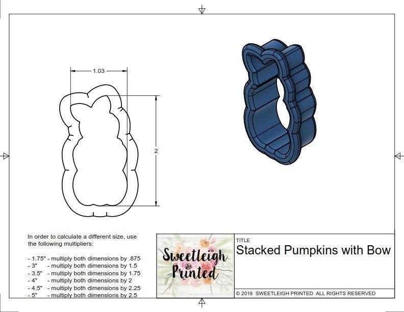 Pumpkin Stack with Bow Cookie Cutter - Sweetleigh 