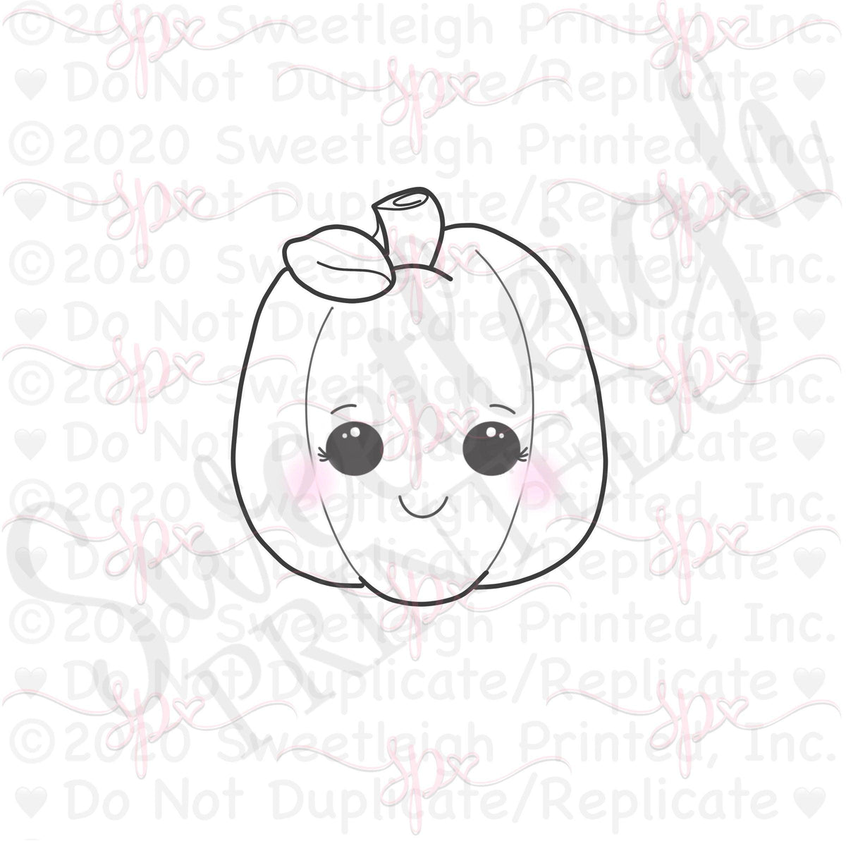 Pumpkin with Leaf Cookie Cutter - Sweetleigh 