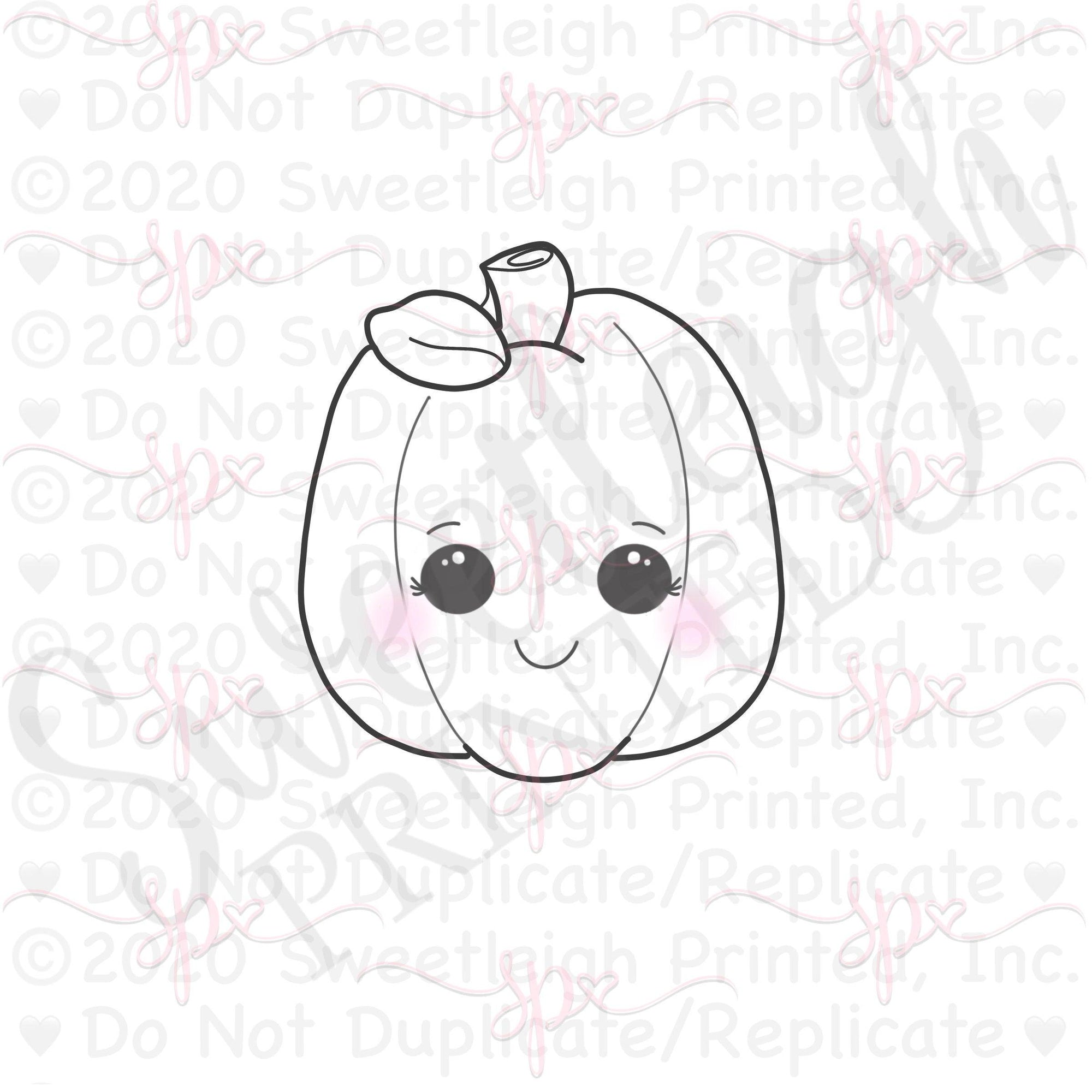 Pumpkin with Leaf Cookie Cutter - Sweetleigh 