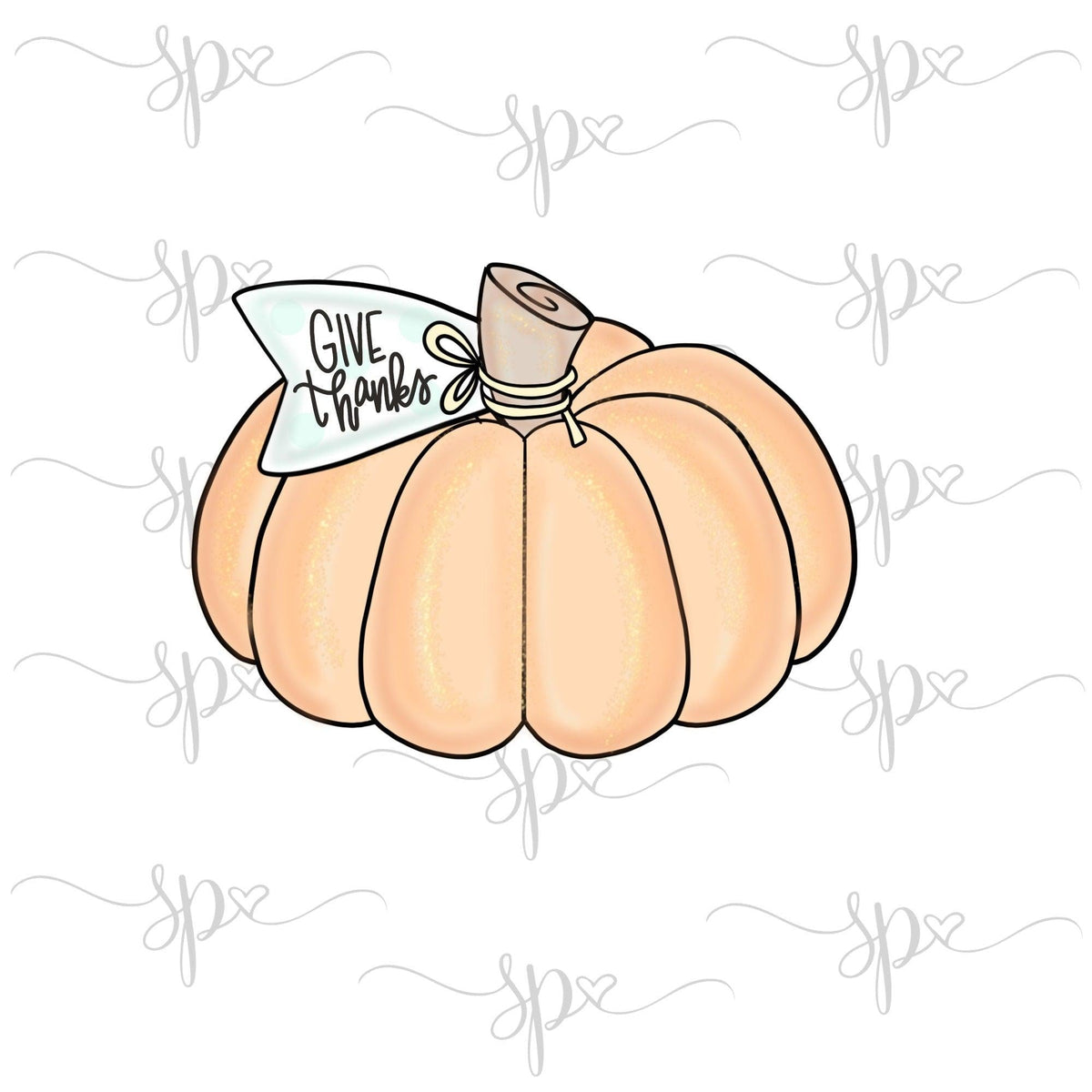 Pumpkin with Tag Cookie Cutter - Sweetleigh 