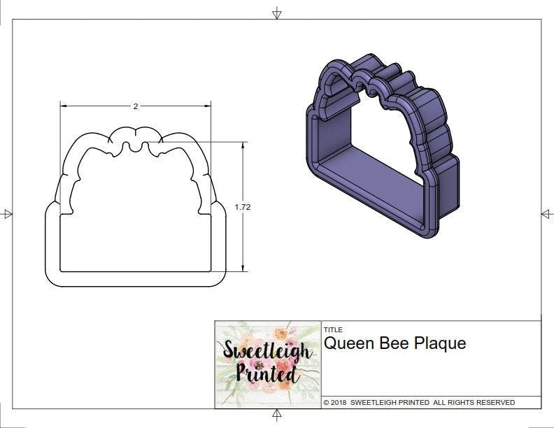 Queen Bee Plaque Cookie Cutter - Sweetleigh 