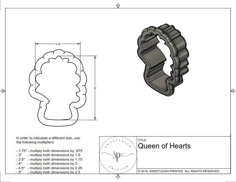 Queen of Hearts Cookie Cutter - Sweetleigh 