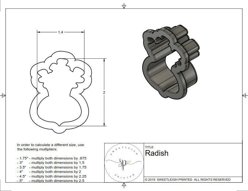 Radish Cookie Cutter - Sweetleigh 