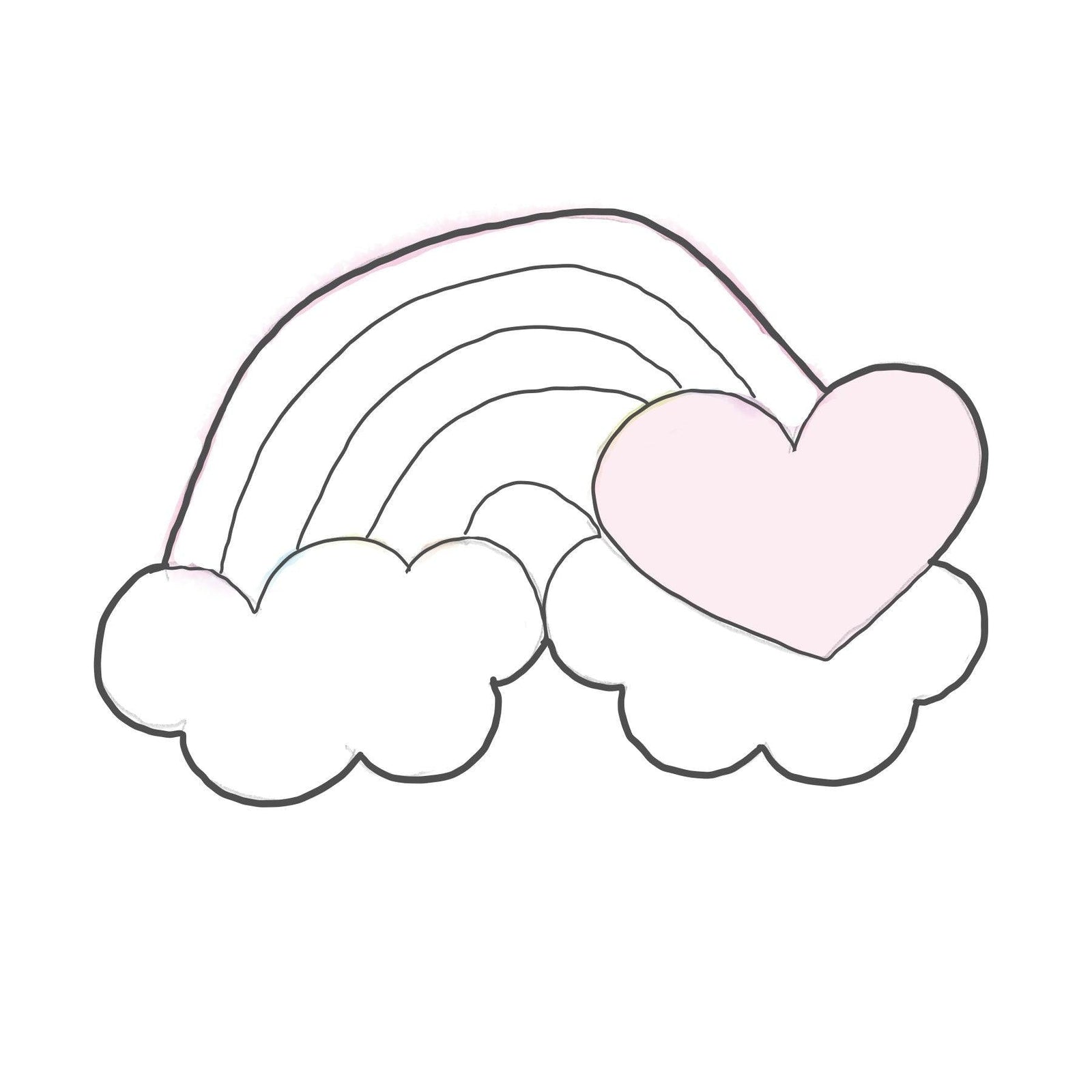 Rainbow and Cloud with Heart Cookie Cutter - Sweetleigh 