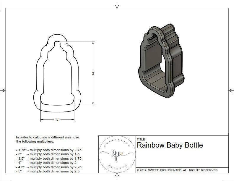 Rainbow Baby Bottle Cookie Cutter - Sweetleigh 