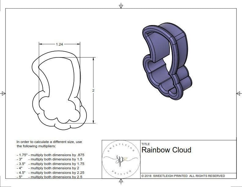 Rainbow Cloud Cookie Cutter - Sweetleigh 