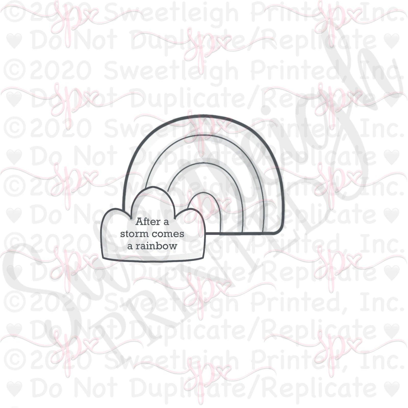 Rainbow Cloud Plaque Cookie Cutter - Sweetleigh 