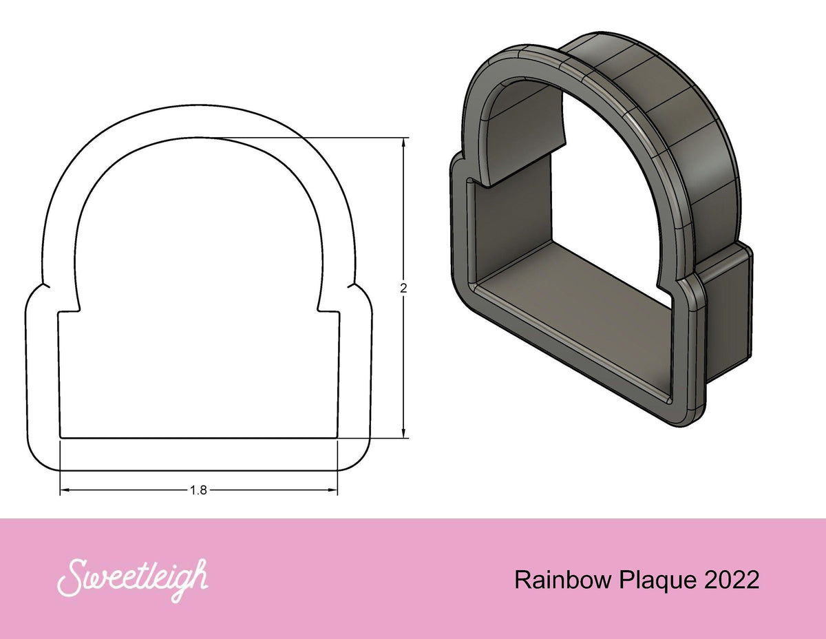 Rainbow Plaque 2022 Cookie Cutter - Sweetleigh 