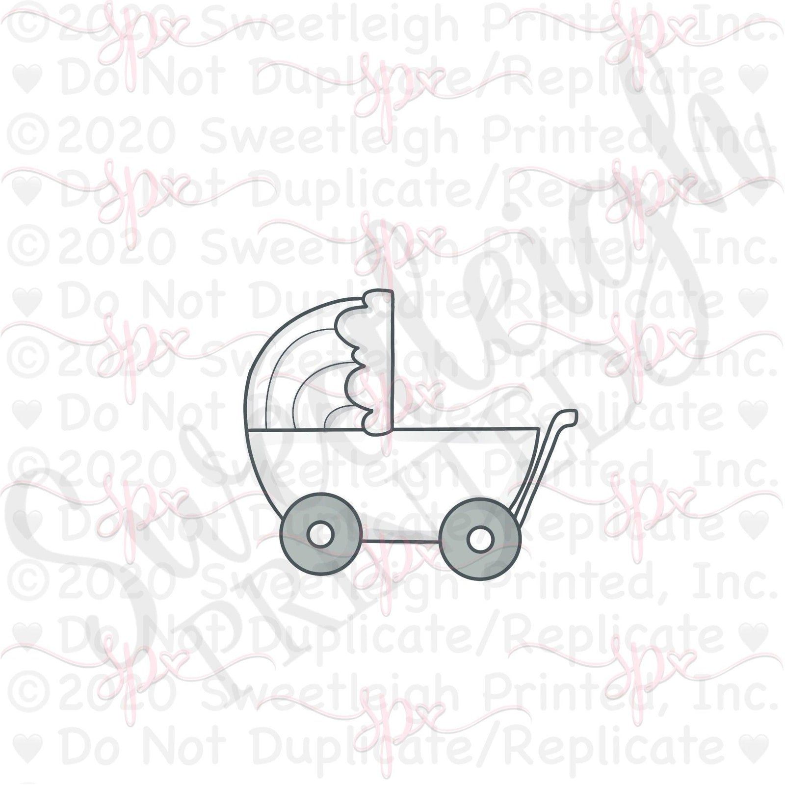 Rainbow Pram Cookie Cutter - Sweetleigh 