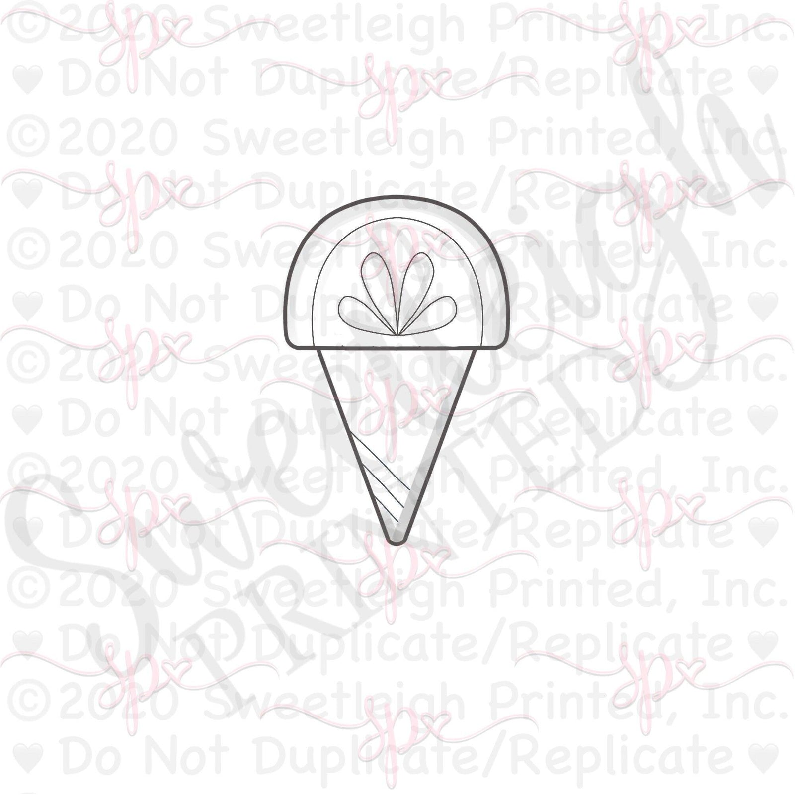 Rainbow Sugar Cone Cookie Cutter - Sweetleigh 