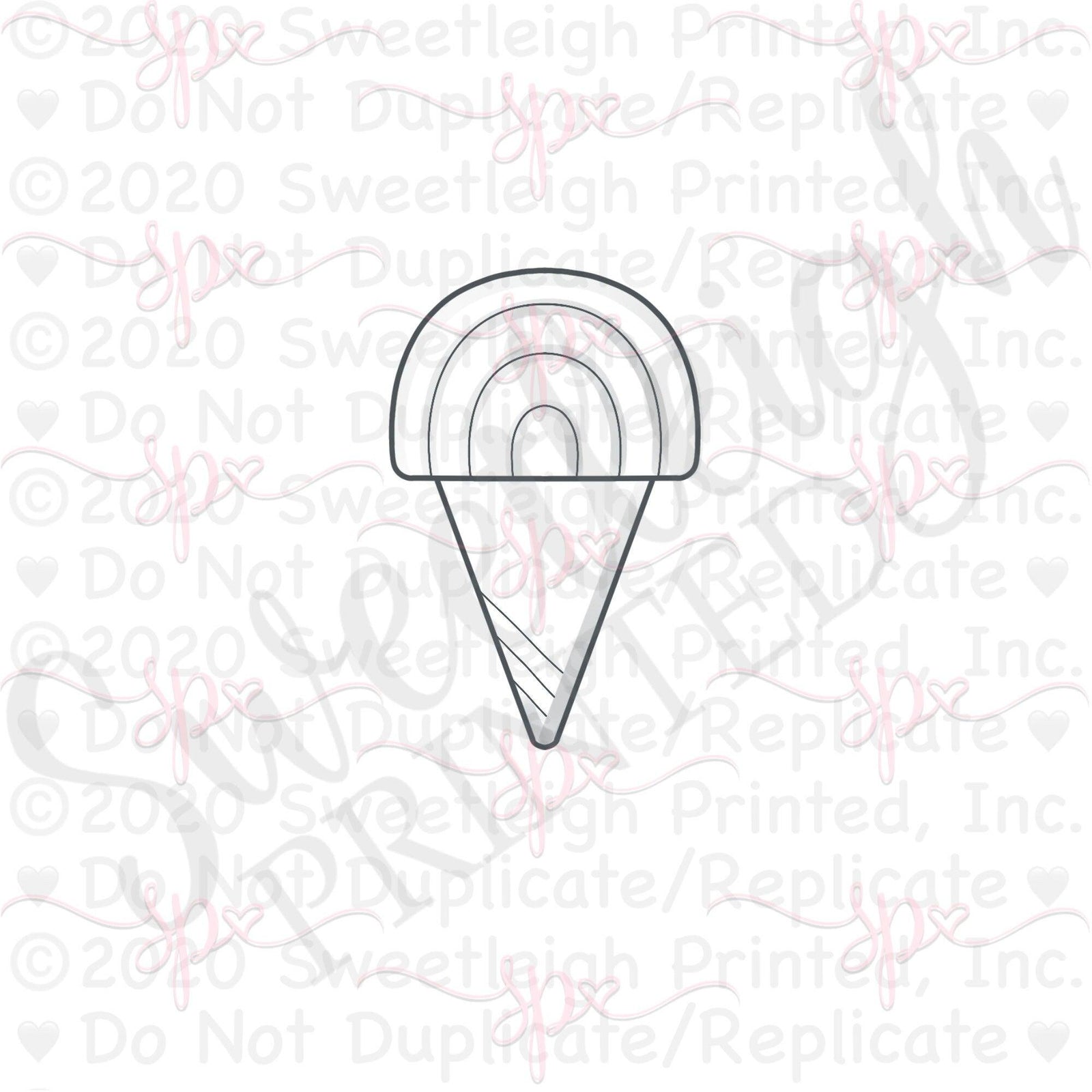 Rainbow Sugar Cone Cookie Cutter - Sweetleigh 